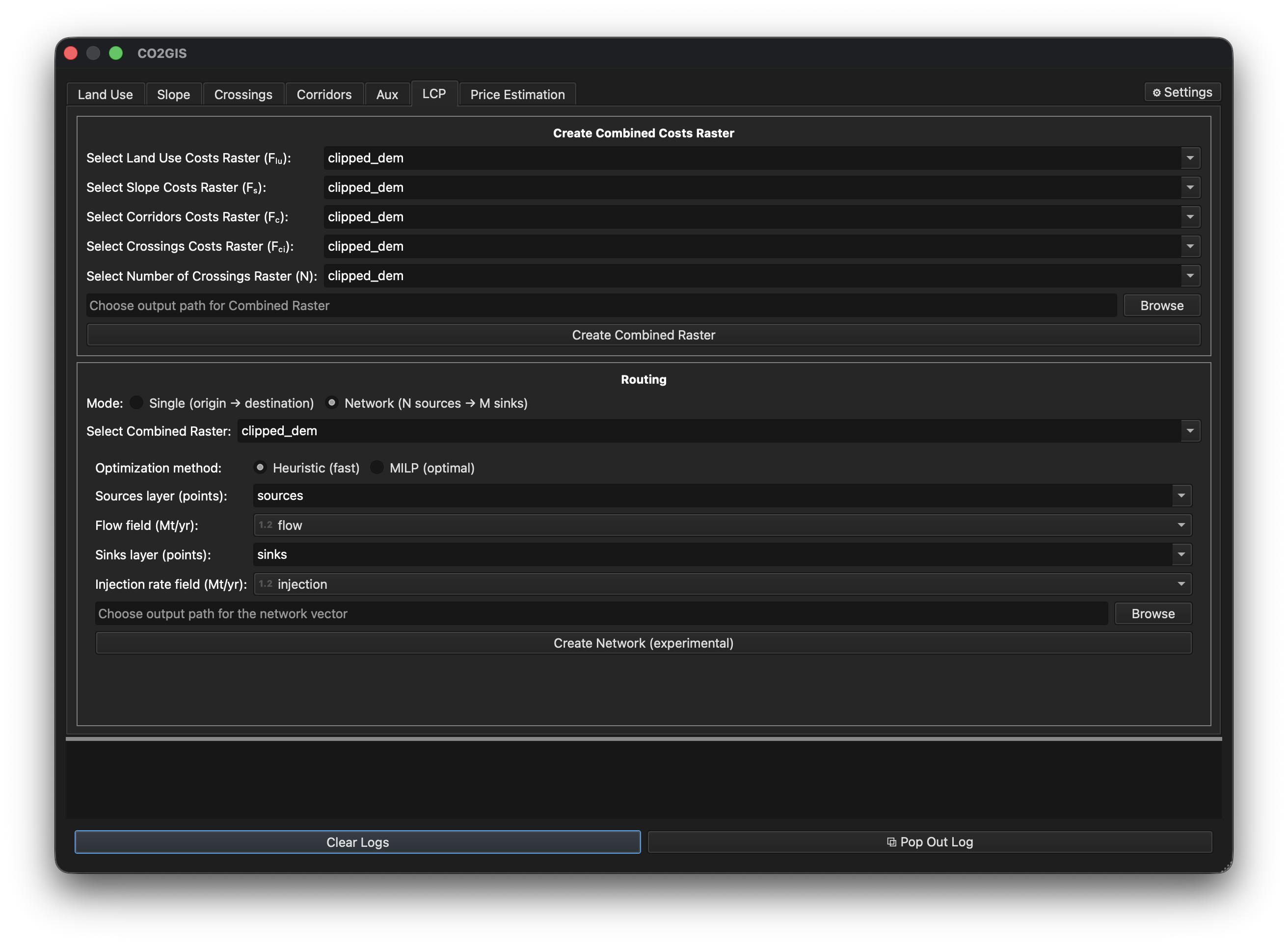 LCP tab in Network mode with Heuristic engine selected
